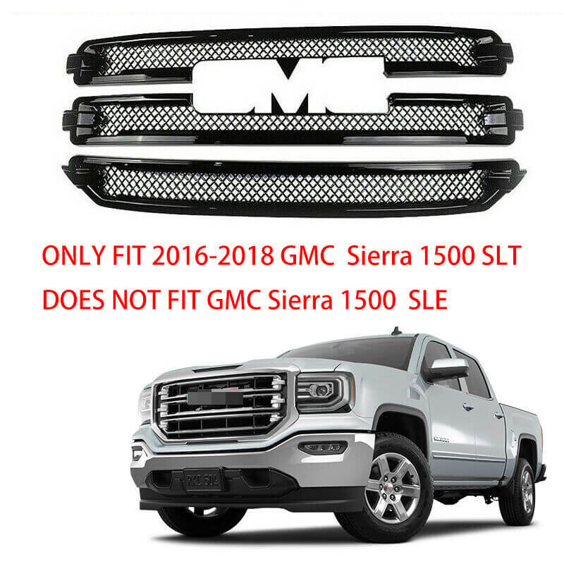 Front Grill Replacement For 2016 2017 2018 GMC Sierra 1500 SLT
