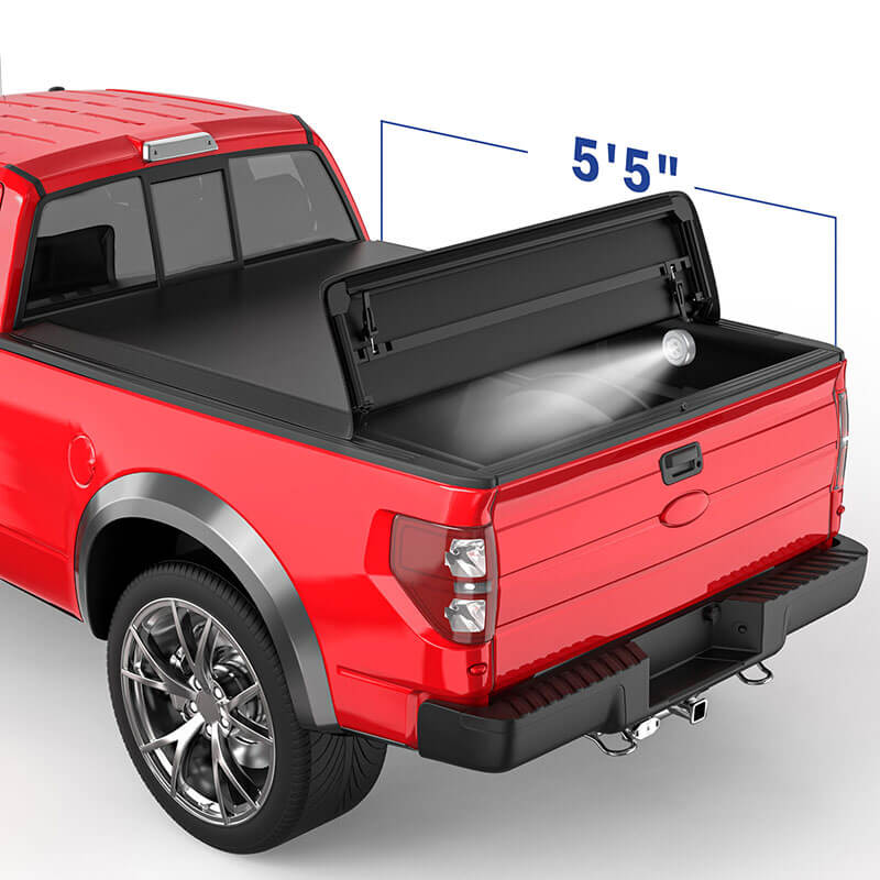 5.5FT 4-Fold 2015-2021 F150 Truck Bed Cover Locking Tonneau Cover