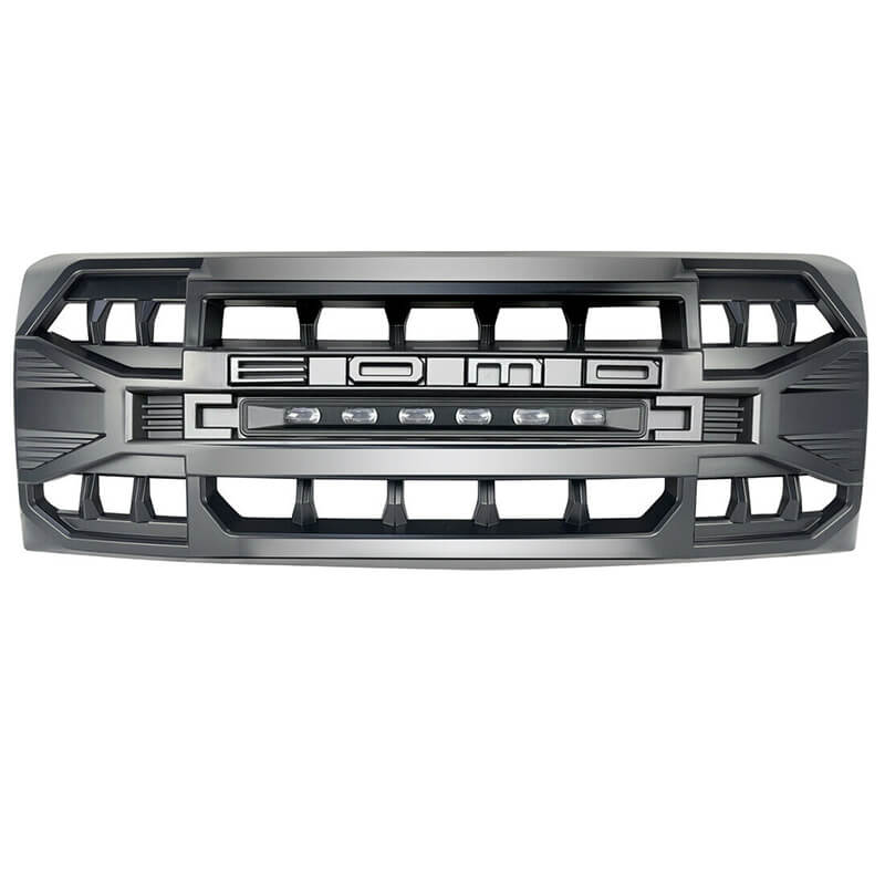 For 2009-2014 Ford F150 Grille Replacement Armor Grille with Amber Lights