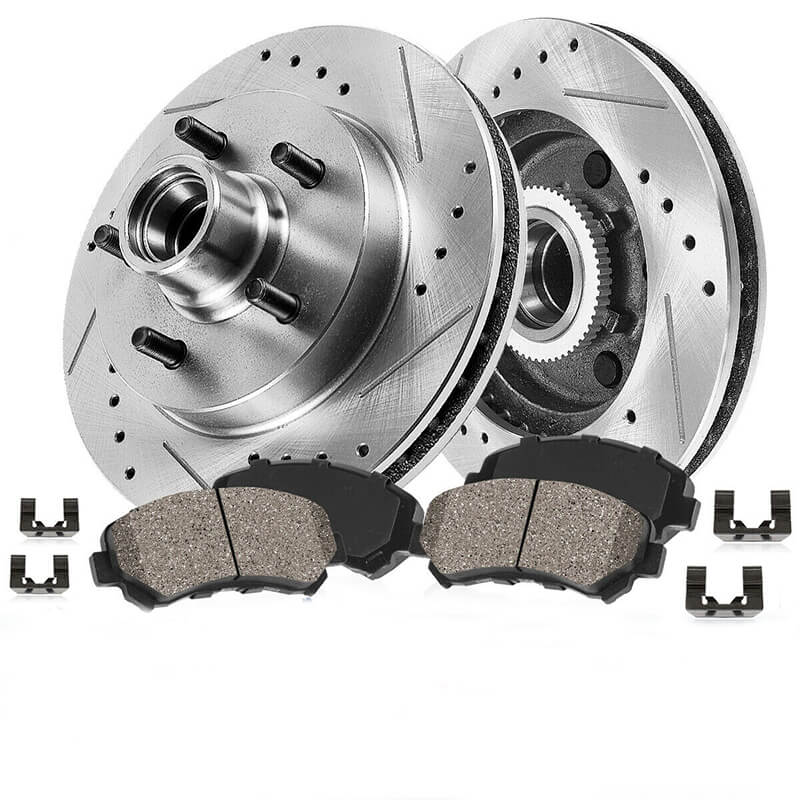 Front Brake Rotors and Ceramic Pads For 2000-2004 Ford F150 2WD 5 Lug