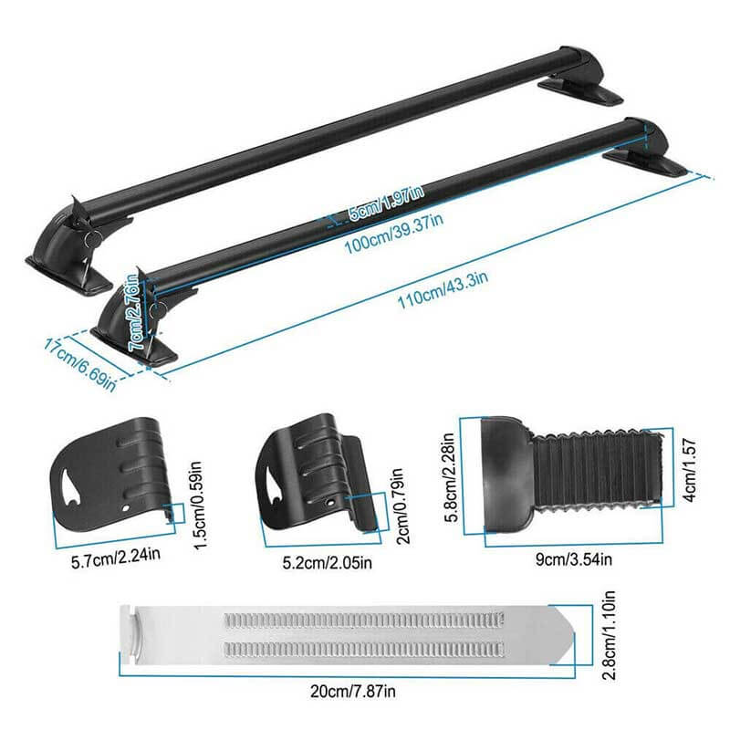 43.3" Universal Roof Rack Cross Bar Car Luggage Carrier with Lock
