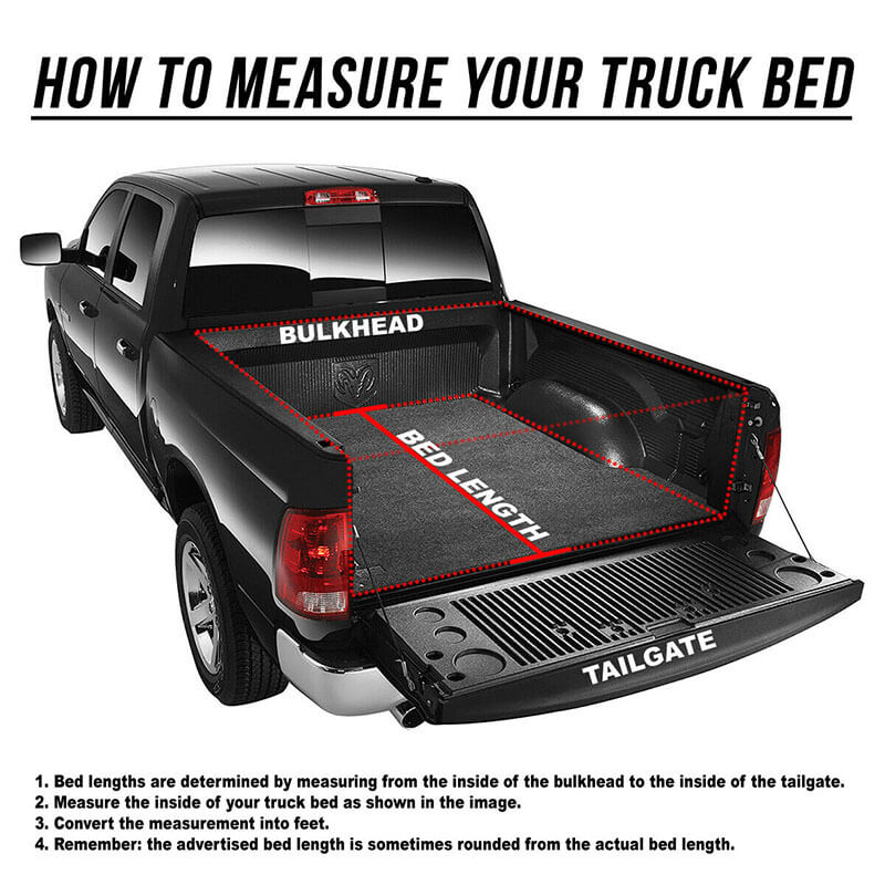 jeep gladiator bed cover measure