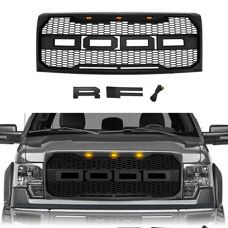 For 2009-2014 Ford Raptor Grill Honeycomb Black Front Grill Replacement
