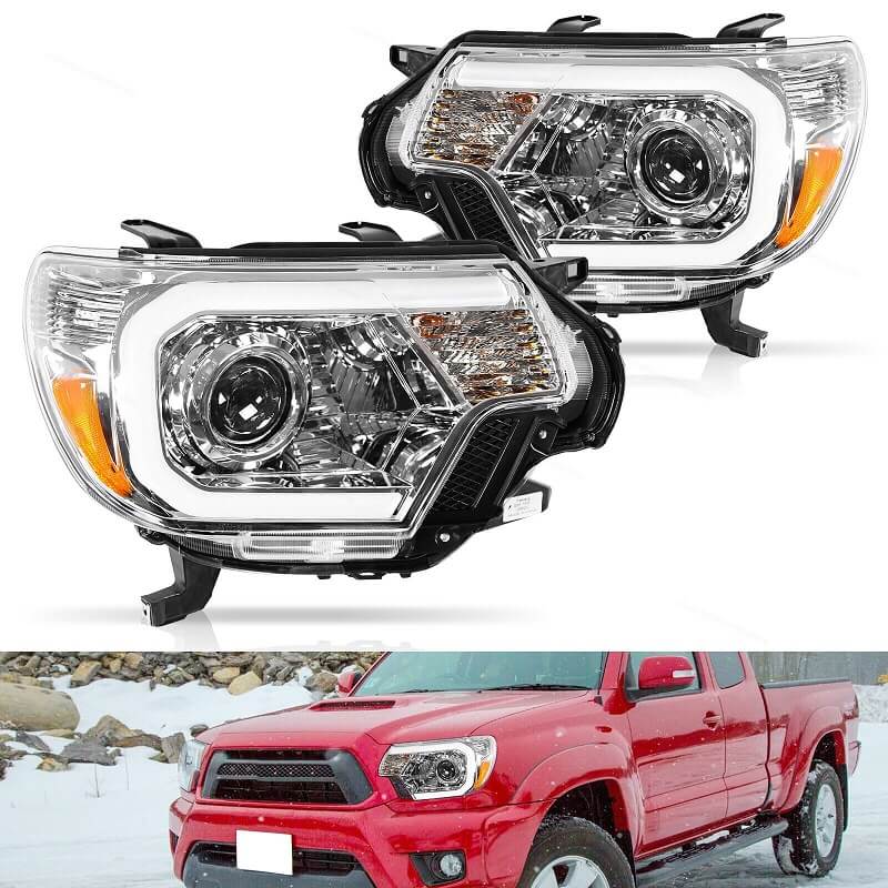 For 2012-2015 Toyota Tacoma Headlights LED Strip Bar Projector Headlights