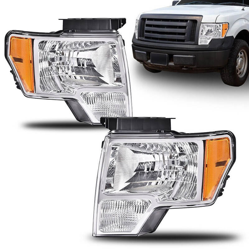 Fit for 2009-2014 Ford F150 Headlights Replacement Head Lamp