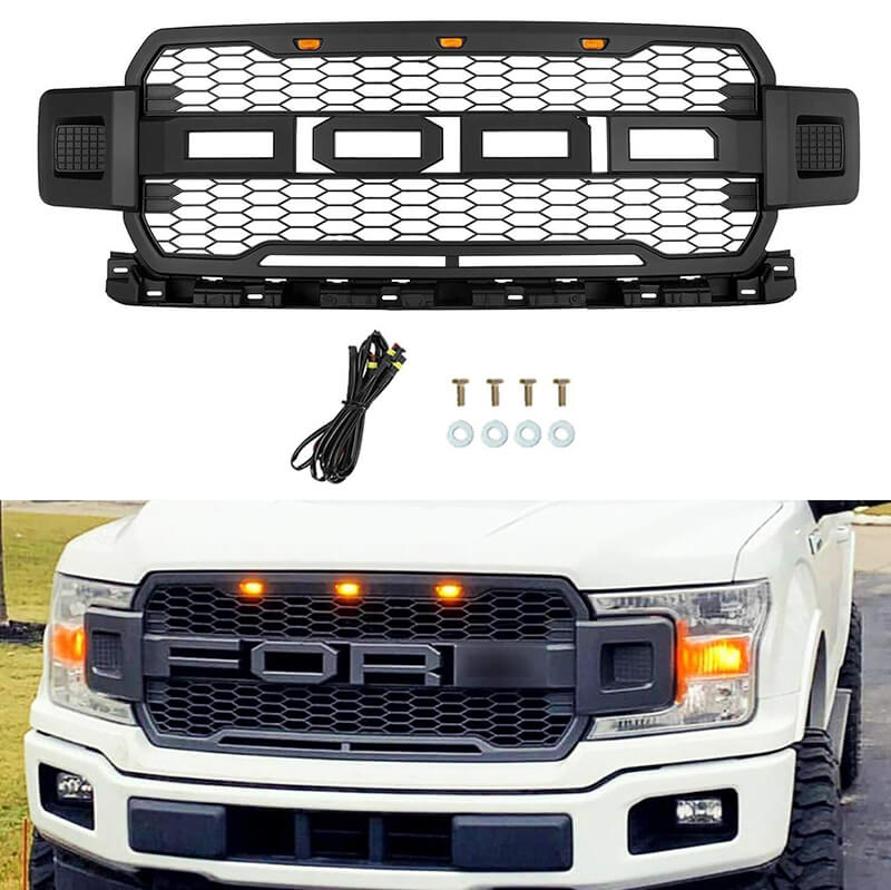 For 2018-2020 Ford F150 Raptor Grille Front Black Grille Relacement
