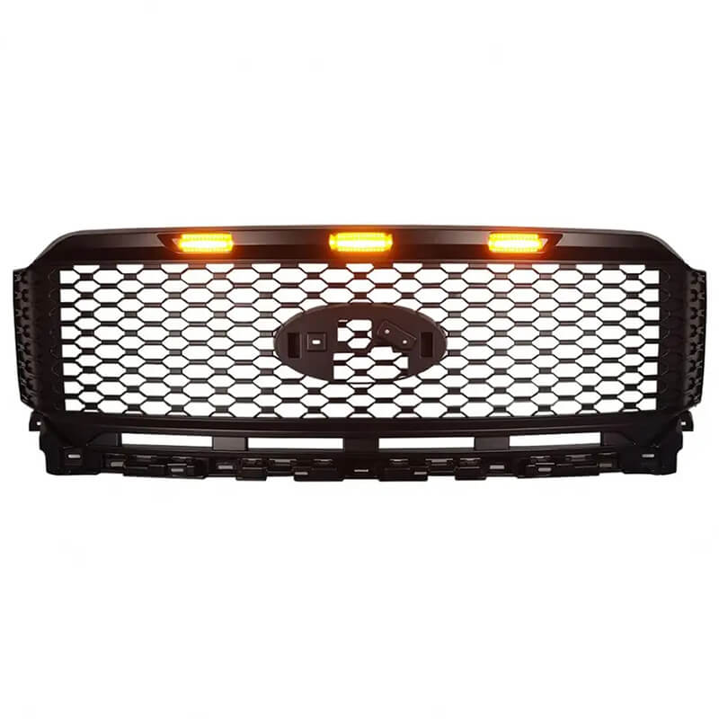 Front Bumper F150 Raptor Grill for 2021-2022 With  LED Bar Lighting