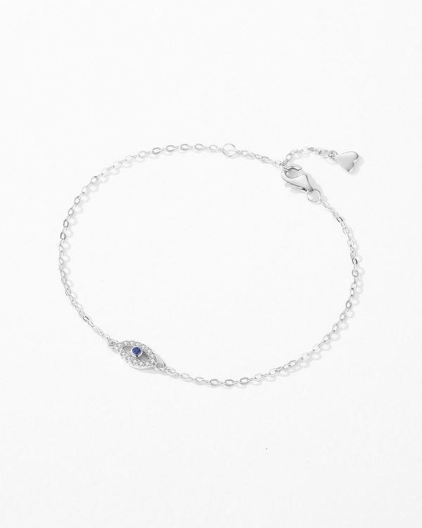 Azure Gaze S925 Sterling Silver Evil Eye Bracelet 1