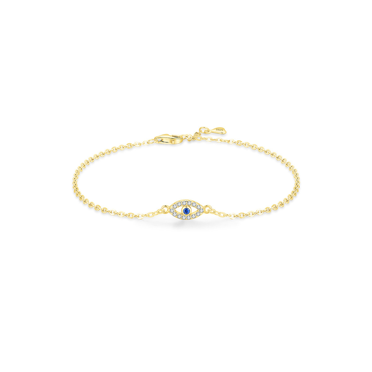 Alternative view of Azure Gaze S925 Sterling Silver Evil Eye Bracelet