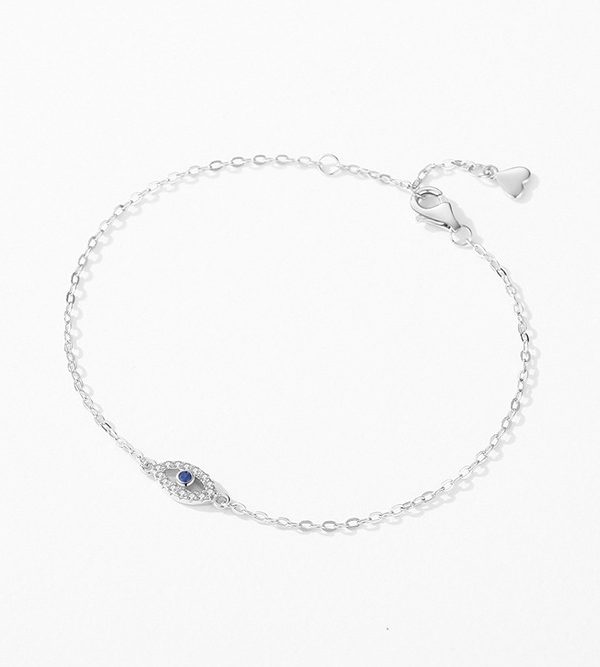 Azure Gaze S925 Sterling Silver Evil Eye Bracelet 7