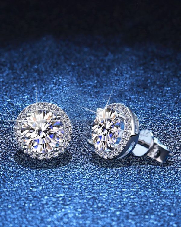 Classical Round 1 Carat Moissanite Earrings (4)