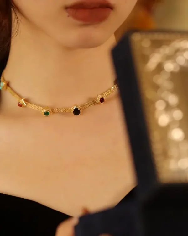 Colourful Natural Gemstones Vintage Necklaces 1
