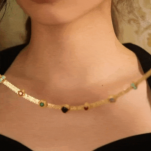 Colourful Natural Gemstones Vintage Necklaces gif