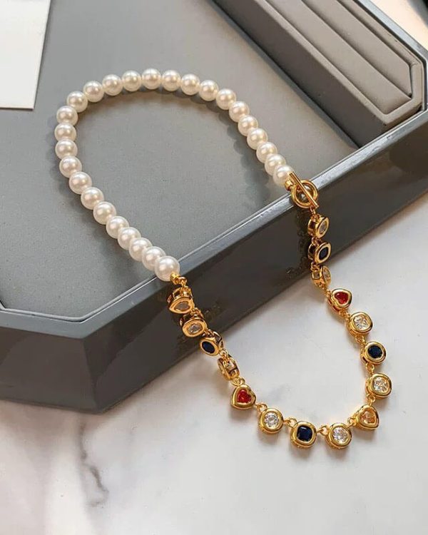 Dopamine Pearl Rainbow Gemstone Necklace 3