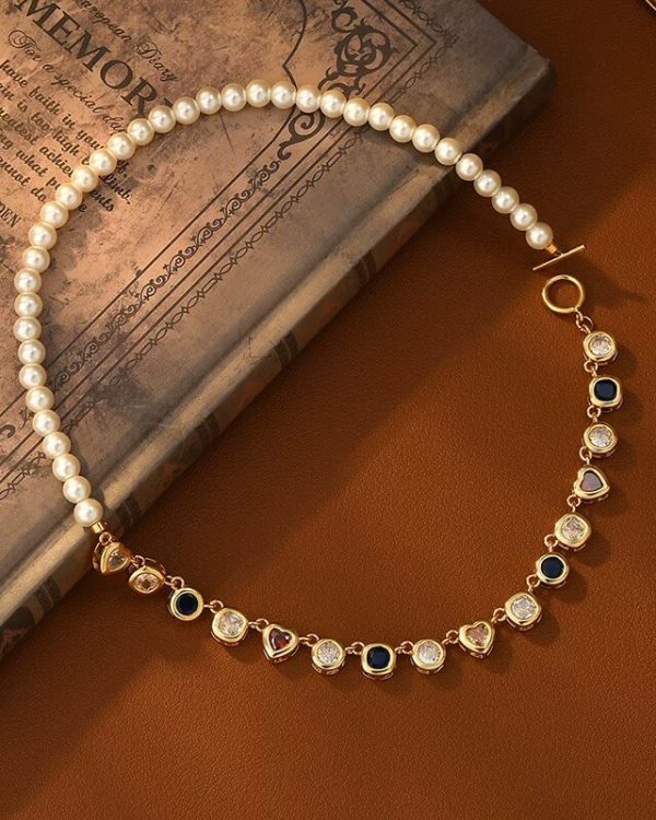 Dopamine Pearl Rainbow Gemstone Necklace show