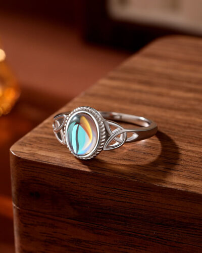 Fairies Oval Moonstone S925 Silver Ring show