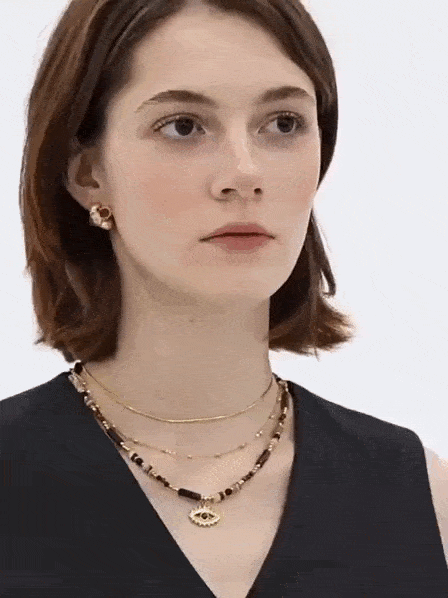 Gaze Vintage stackable Evil Eye Protection Necklaces-gif