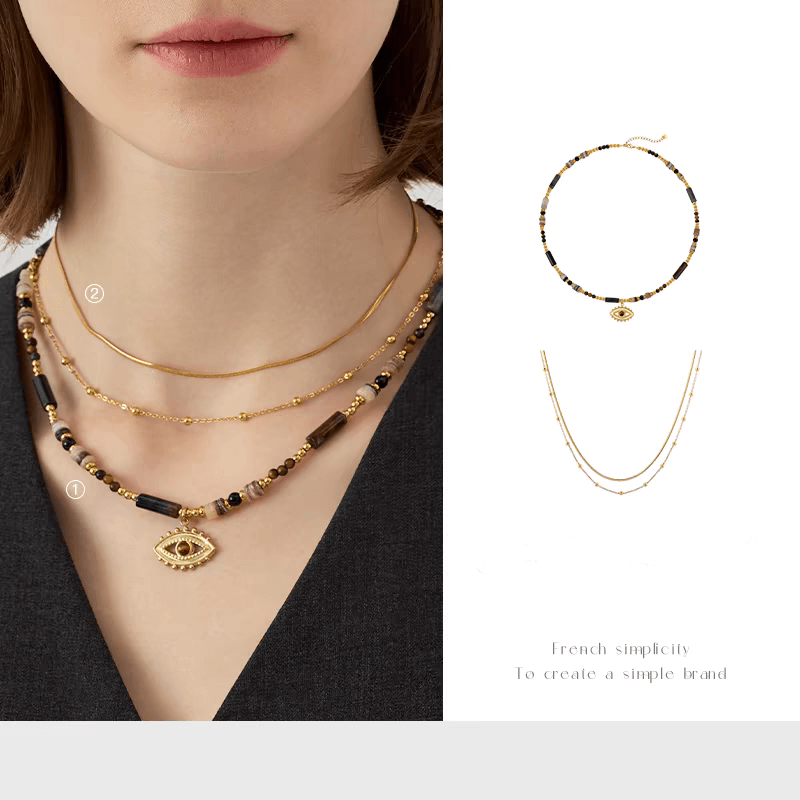 Gaze Vintage stackable Evil Eye Protection Necklaces 1