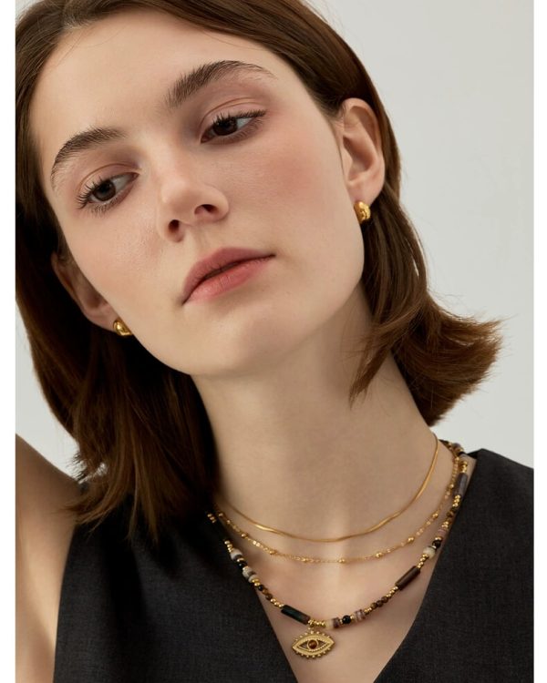 Alternative view of Gaze Vintage Stackable Evil Eye Protection Necklaces