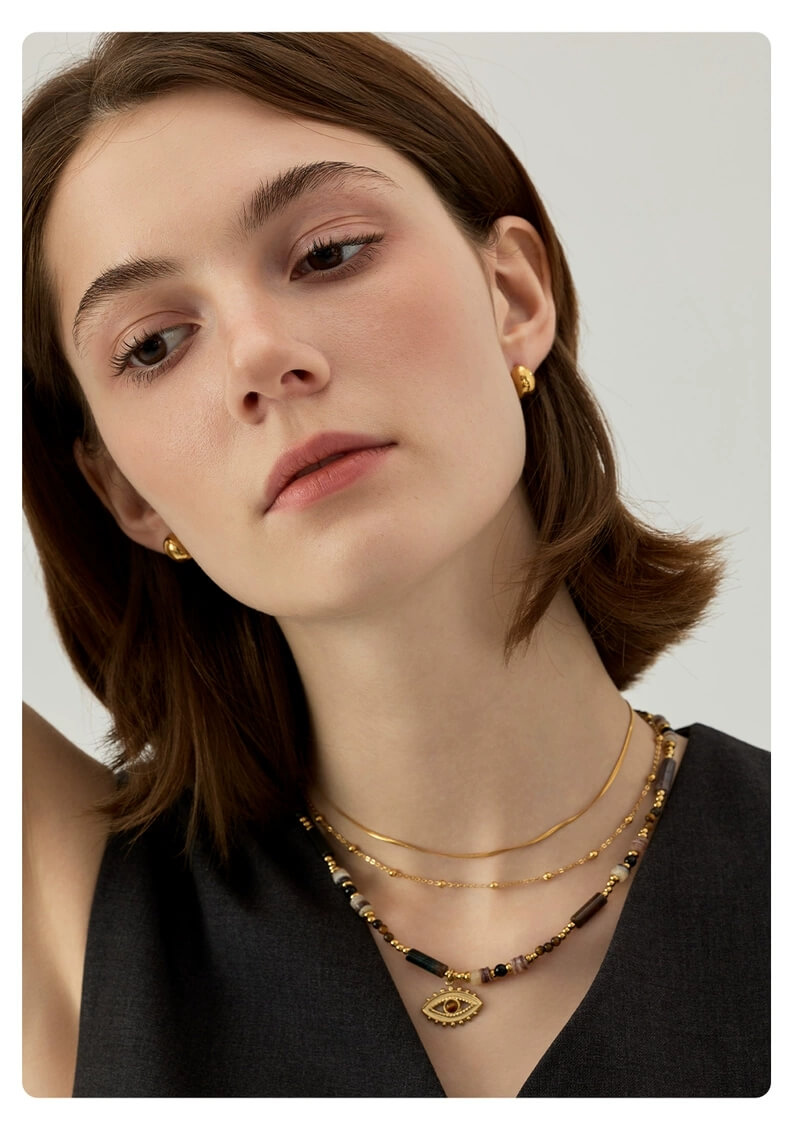 Gaze Vintage Stackable Evil Eye Protection Necklaces - Image 2