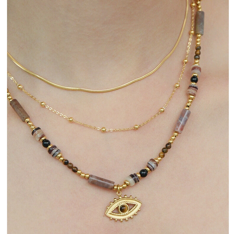 Gaze Vintage Stackable Evil Eye Protection Necklaces - Image 4