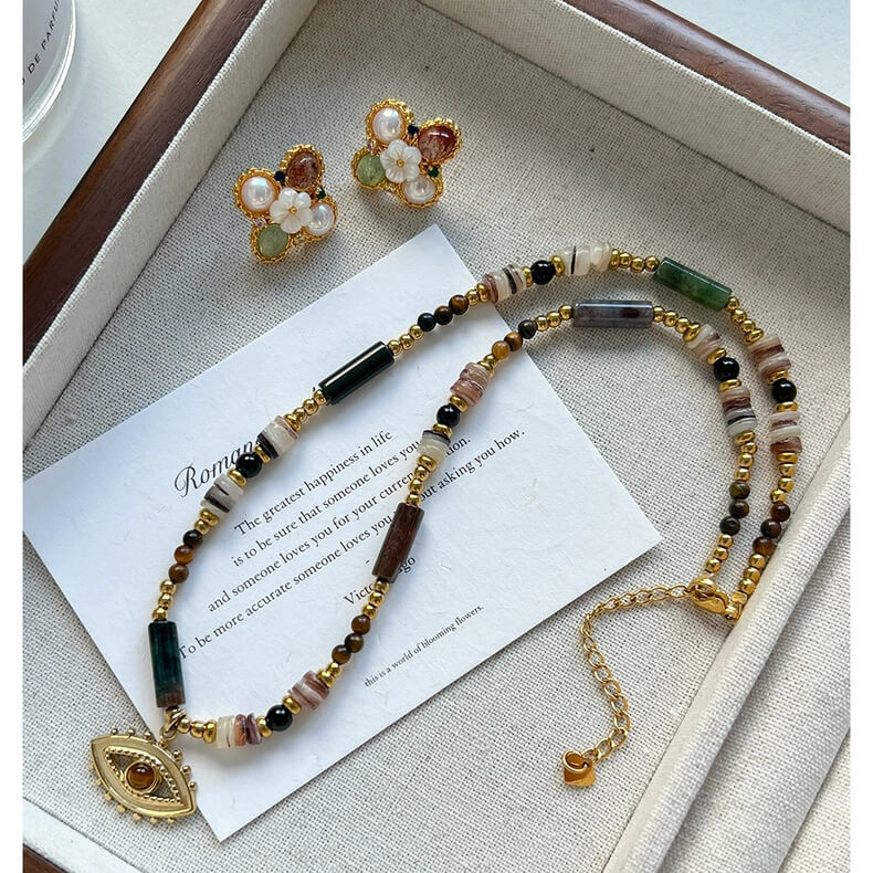 Alternative view of Gaze Vintage Stackable Evil Eye Protection Necklaces