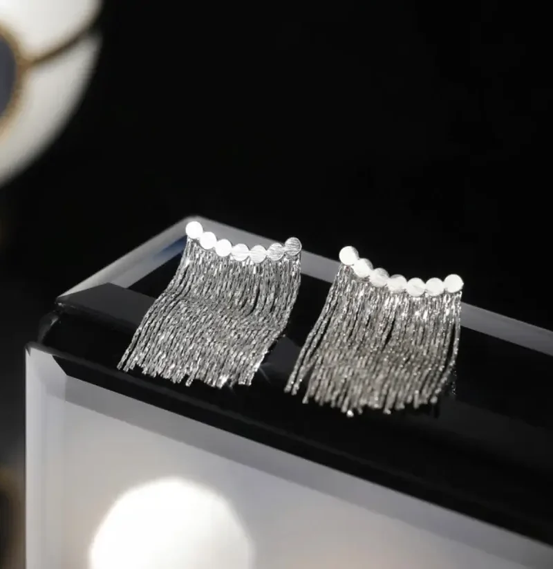 Gold plated Cascade Tassel Vintage Earrings 3