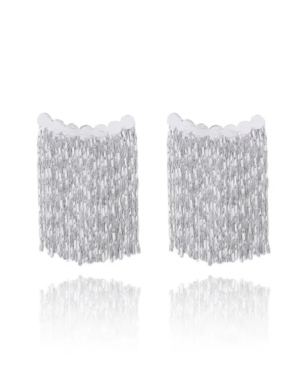 Gold plated Cascade Tassel Vintage Earrings 4