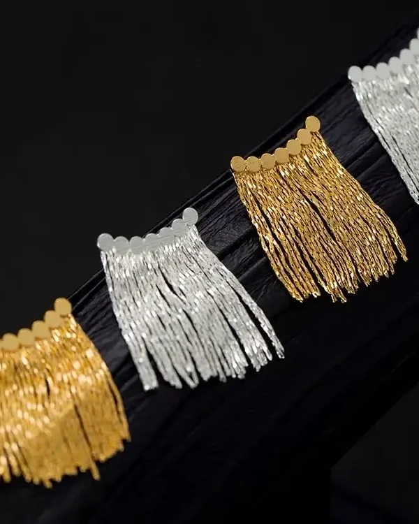 Gold plated Cascade Tassel Vintage Earrings 6