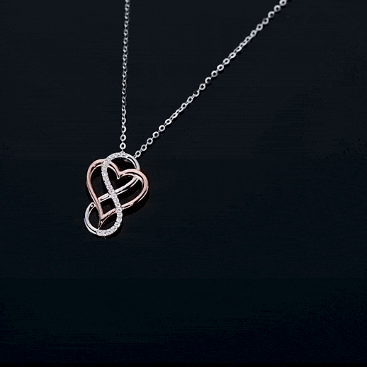 Heart's Fire 925 Sterling Silver Heart Necklace-gif
