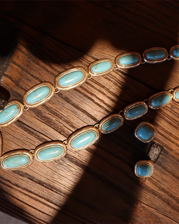 Hera light Vintage Green Turquoise Necklace