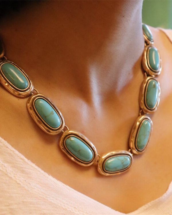 Hera light Vintage Green Turquoise Necklace