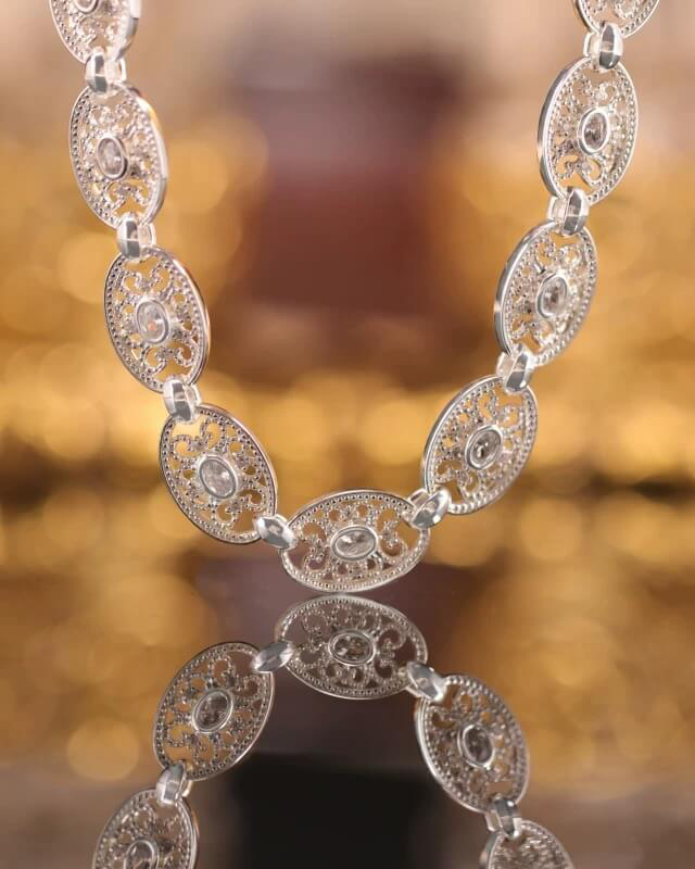 Graceful Lace Gold Plated Necklace