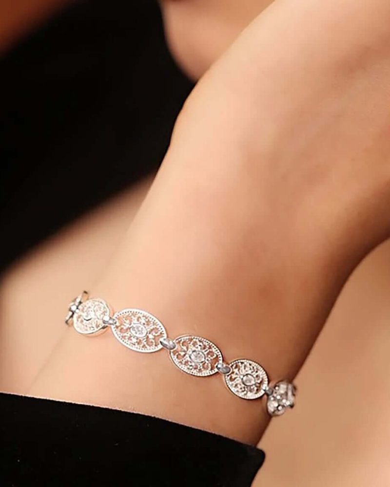 Alternative view of Graceful Lace Gold Plated Necklace