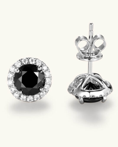 Midnight S925 Silver Black Moissanite Earrings Hip-hop-4
