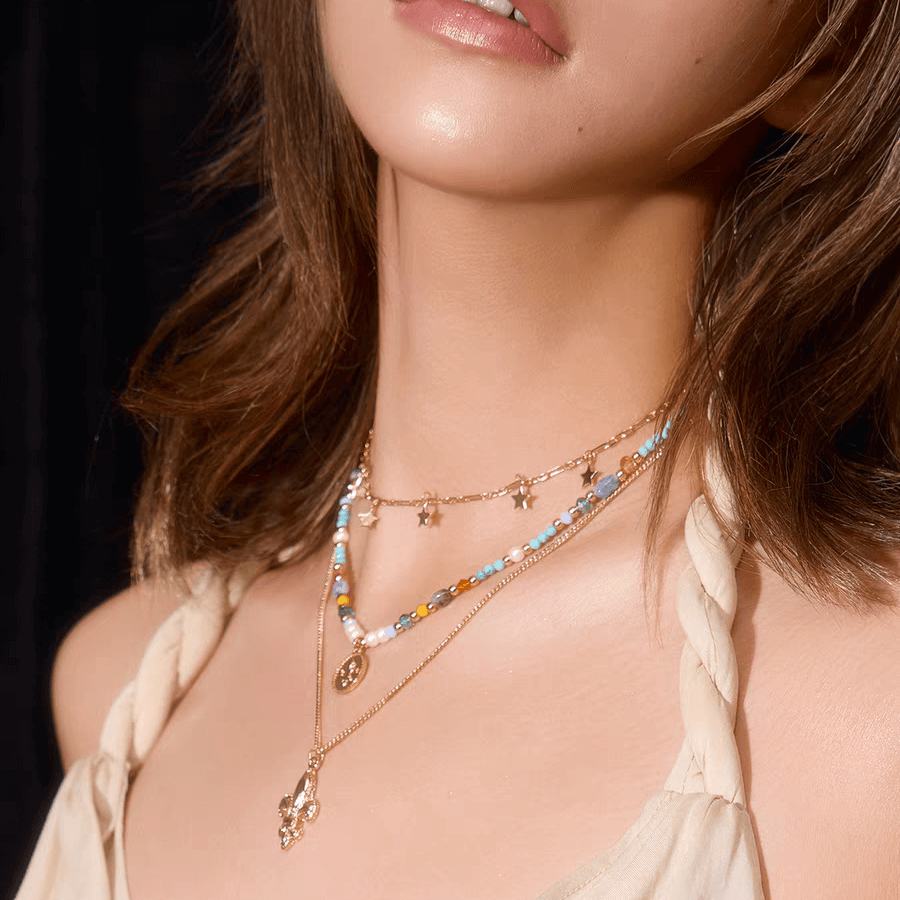 Ocean Breeze Boho Layered Necklace Stackble Necklace - Image 5