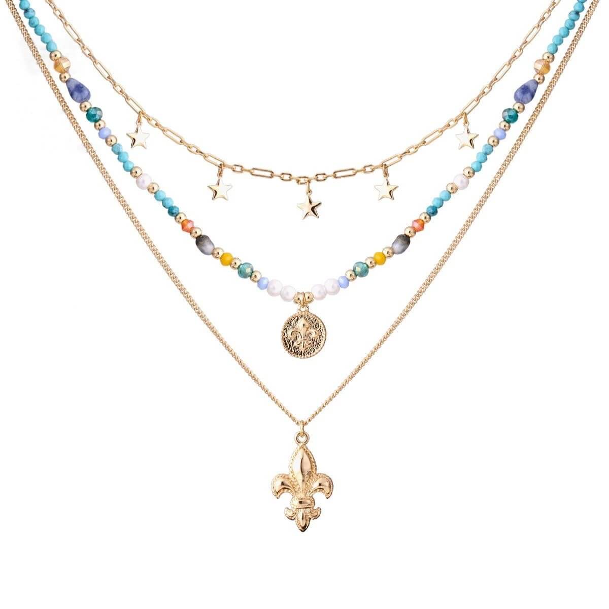 Ocean Breeze Boho Layered Necklace Stackble Necklace - Image 4