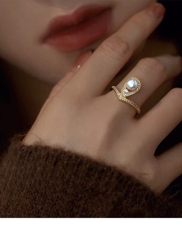 Princess Crown Ring Sterling Silver Pearl 6