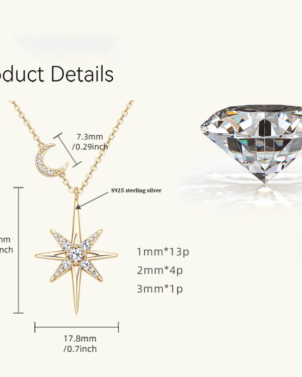 Radiance 925 Silver Chain with Moissanite Star Pendant-21
