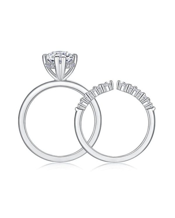 S925 Silver Stackable Moissanite Engagement Rings Marquise-4