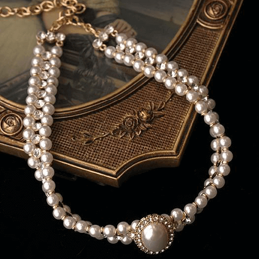 Serene Oval Bride Pearl Necklace Choker - Image 3