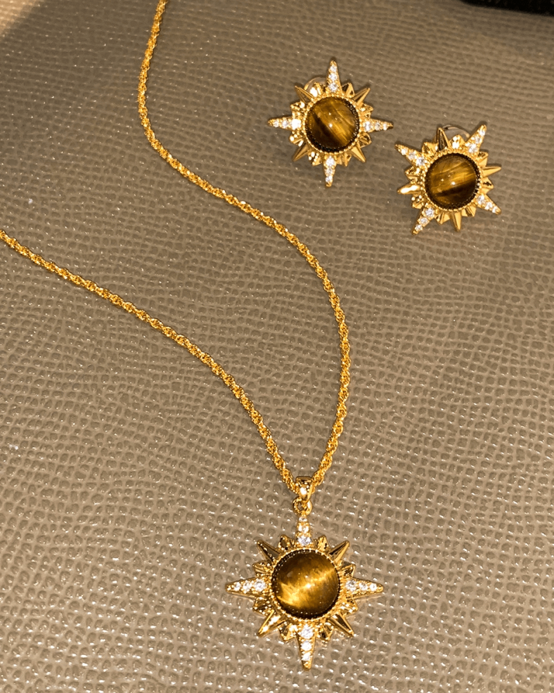 Solstice Bloom Tigers Eye Stud Earrings 3