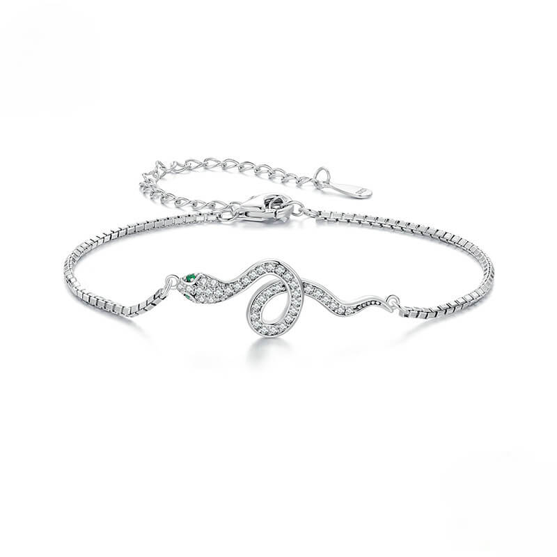 Spirit Serpent S925 Bracelet White Gold Plated
