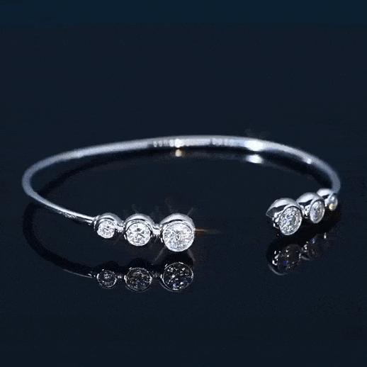 Starlit 925 Sterling Silver Cuff Bracelet With Moissanite