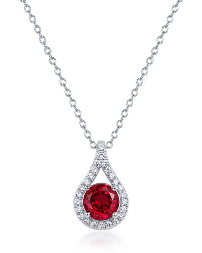 Teardrop S925 Sterling Silver Ruby Necklace (2)