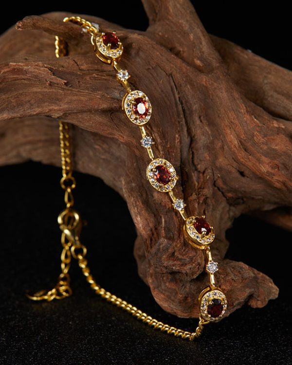 The Kiss of Artemis Natural Gemstones S925 Silver Bracelets garnet