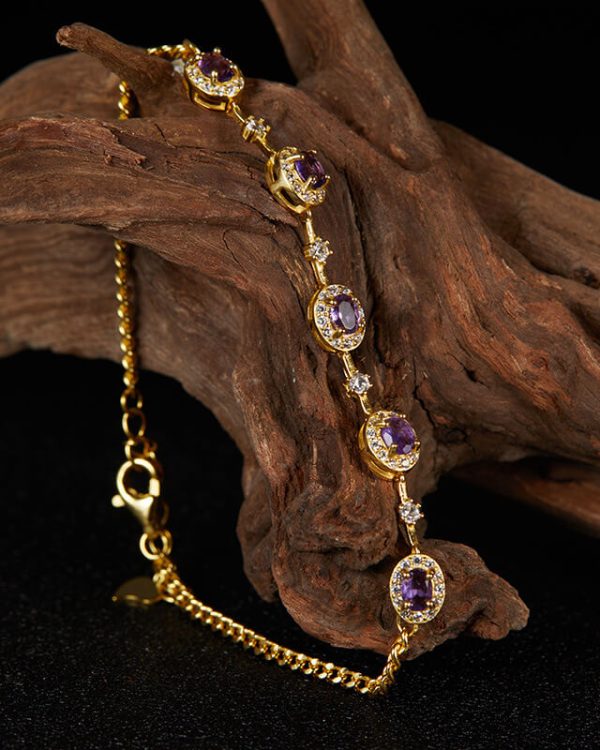 The Kiss of Artemis Natural Gemstones S925 Silver Bracelets Amethyst