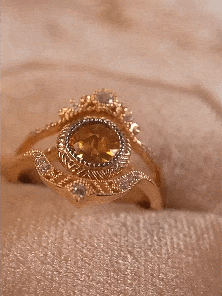 Victoria Vintage Crystal Rings 925 Sterling Silver Gold Plated product show