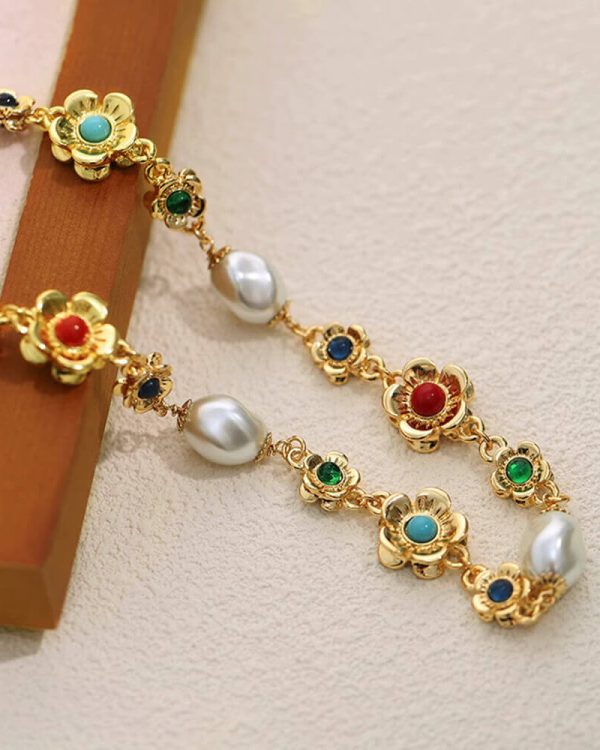 Whisper Vintage Flower Pearl Necklace 3