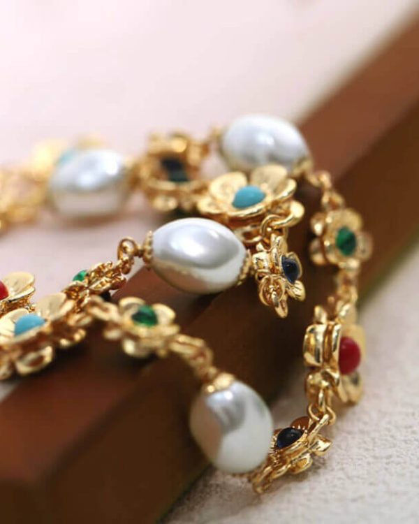 Whisper Vintage Flower Pearl Necklace 5